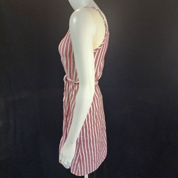 Red & White Striped Button Down Dress & Belt - Picture 3 of 4
